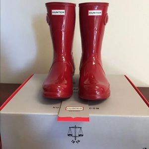 Red gloss Hunter Boots